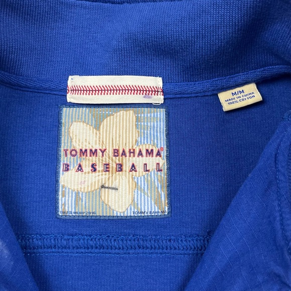 Tommy Bahama Kansas City Royals Mens 1/4 Zip Pullover Sweater Medium Blue A5 - Picture 6 of 7